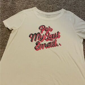 torrid White Graphic Tee with Pink & Black Script